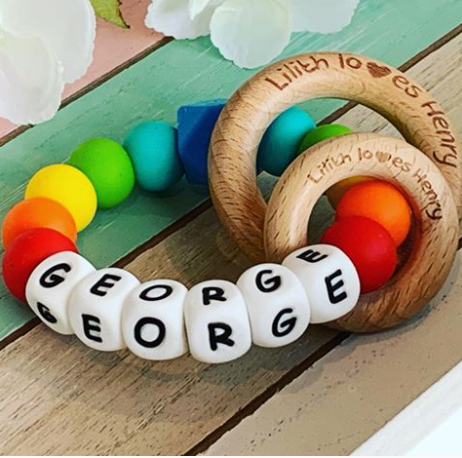 Personalised fully customisable Teething Ring - Lilith Loves Henry